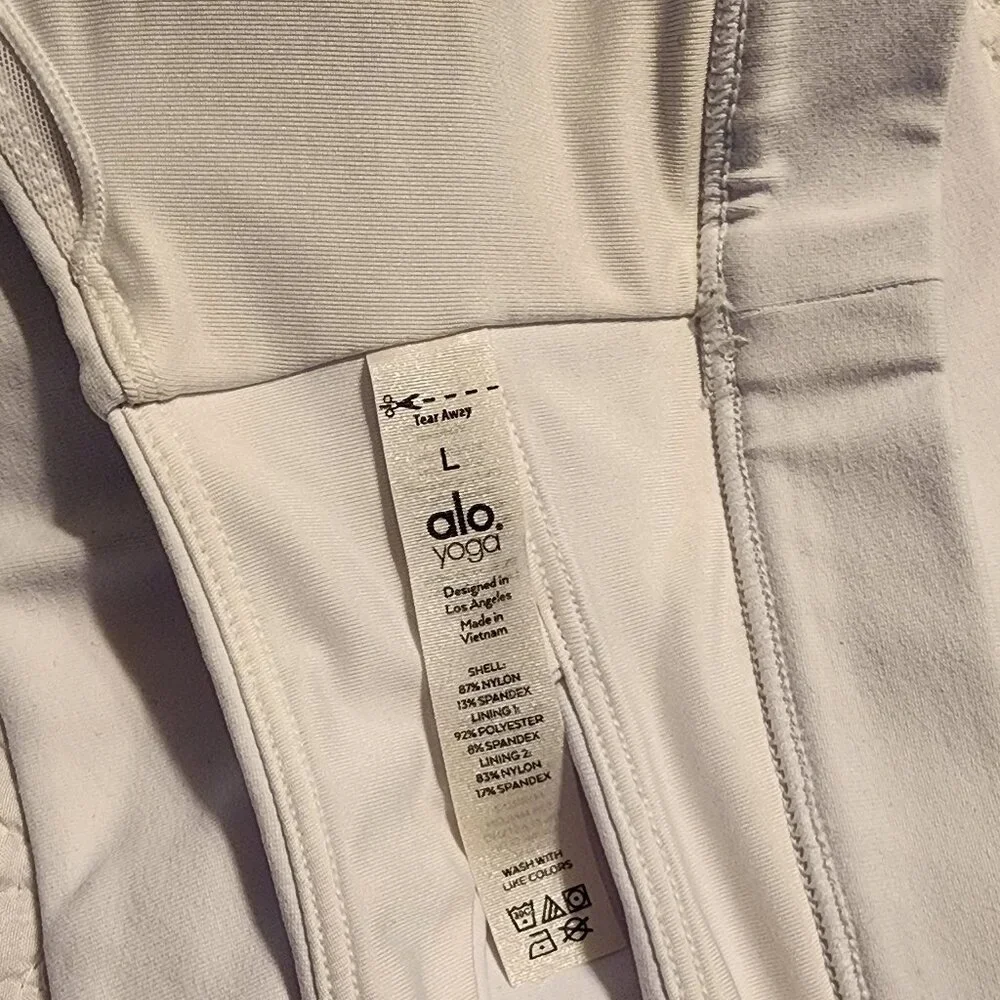 ALO Yoga Airbrush Suspension Bra Size L White EUC - Picture 5 of 12